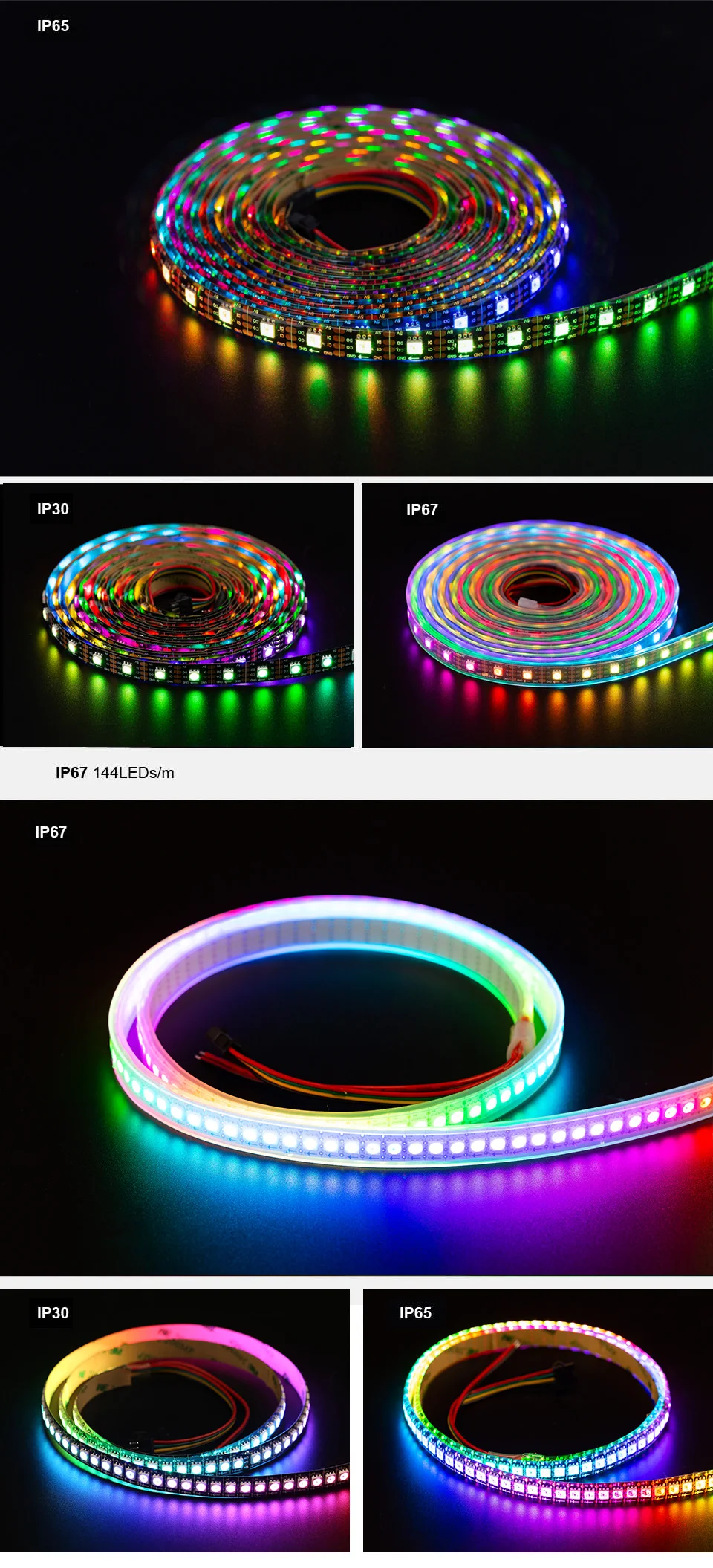 1 м/5 м SK9822 цветных(RGB) светодиодных лент(аналог APA102) быстрая передача данных и часов 30/60/144 светодиодов/пикселей/м прибор приемно-IP30/65/67 DC5V