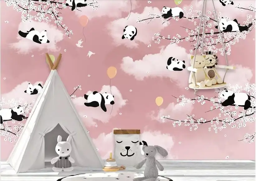 Beibehang индивидуальные простой мультфильм милый Панда теплая Луна маленькая Желтая утка детская комната фон украшения стены росписи