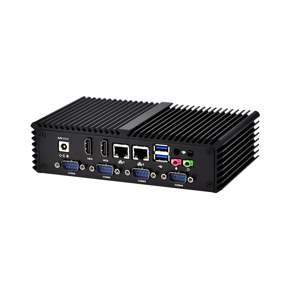 Qotom мини ПК Q301P Q350PY Celeron 2955U/ core i5 3205U двойная Lan 6 * USB RS232/RS485/VGA 15 Вт безвентиляторный POS