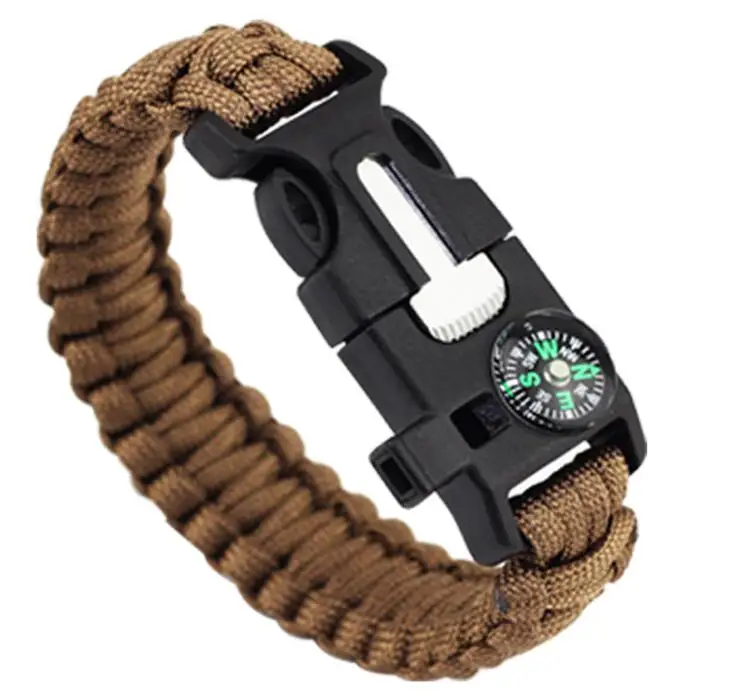 Paracord веревку 550 выживания Наборы парашют браслет Спасения Браслет свисток Компас Открытый инструменты выживания кемпинг - Цвет: Color8