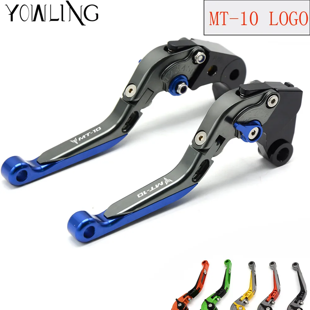 

With Logo (MT-10) Titanium blue CNC Motorcycle Folding Extending Brake Clutch Levers For Yamaha MT-10 MT 10 MT10 2015 2016 2017