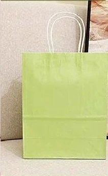 5 шт./лот Роскошные вечерние сумки-Подарочный пакет из крафт-бумаги с ручками перерабатываемый мешок - Цвет: Light Green