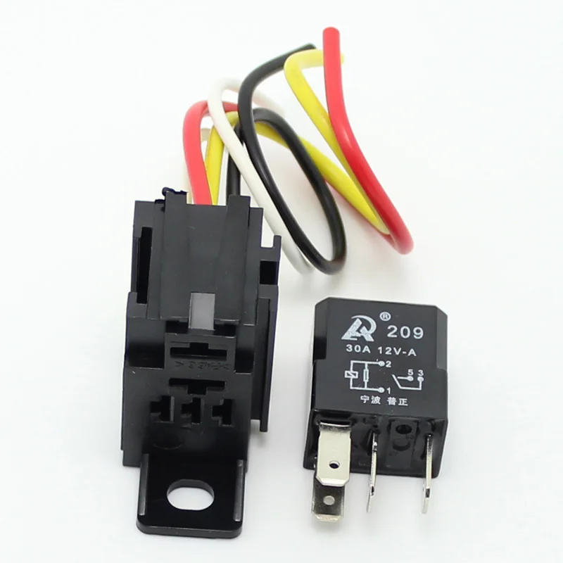5 Sets Car 30a 12v 4pin Auto Relay And 4pin Relay Holder