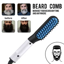 Электрический Выпрямитель для волос для бороды для мужчин, щипцы для завивки бороды, выпрямляющая щетка, быстрый стайлер для волос, нагревательные Инструменты для укладки