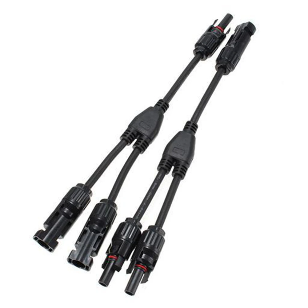 1Pair MC4 Connectors Y Branch Parallel Adapter Cable Wire Plug Tool Kit