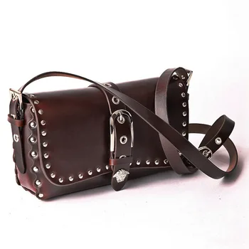 

Women's Handbags Crossbody Bags 2018 Genuine Leather Rivet Punk Clutch Famale Handbags Casual Tote Women Shoulder Bags Designer
