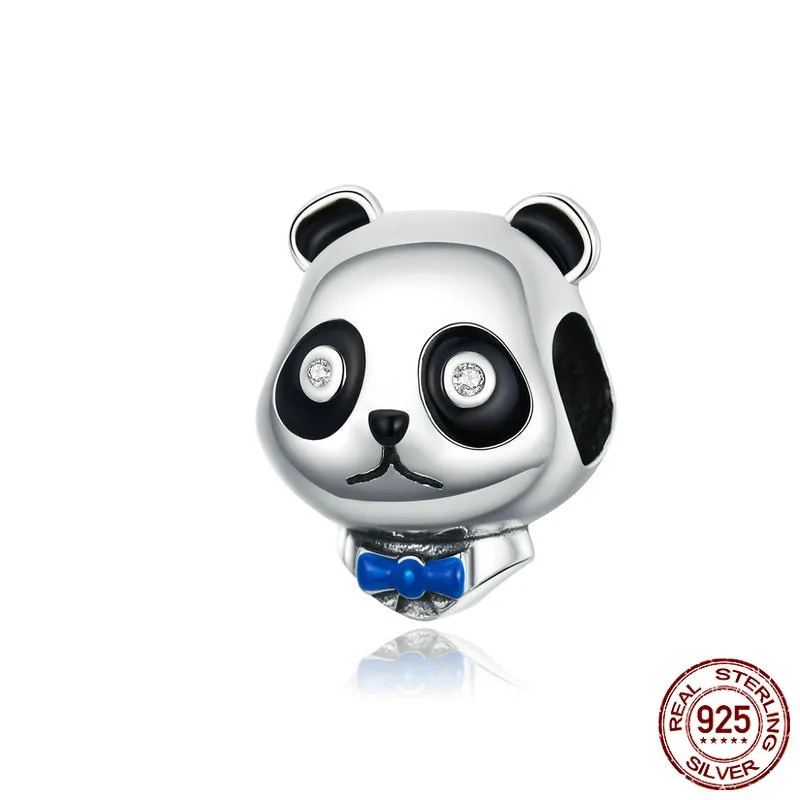 fit Pandora Bracelet Silver 925 Original Cute Flower Elephant Dog Bear Beads S925 Panda Peacock Dolphin Charms Jewelry Making - Цвет: ASD1245