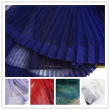 1 шт текстильные микро Твердые Чистая Пряжа Плиссированные ткани прозрачная марлевая ткань для танцевальной юбки Детская одежда