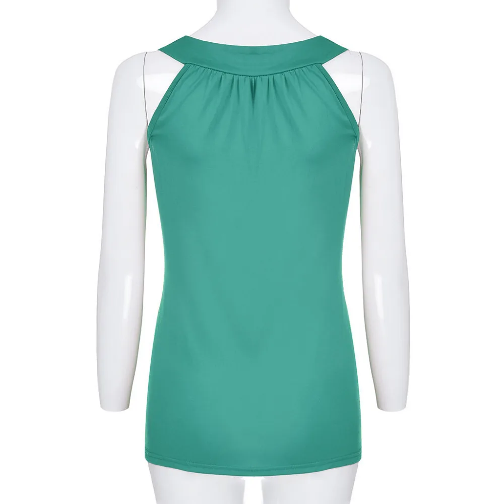 2019 Women's v-neck plus size sexy tops and blouses sleeveless loose beach tops and blouses summer et chemisiers femme  40J12 (30)