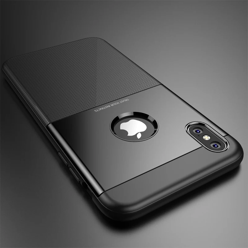 

For iPhone X XS Max Armor Cases Soft TPU Cover For iPhone XR 8 7 6 6S Plus Luxury Shockproof Case Business Case Shell Coque