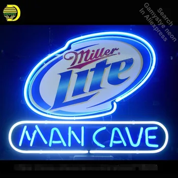 

Neon Sign for Miller Lite Man Cave neon bulb Sign Neon lights Sign glass Tube Handcraft Iconic Bulbs Bright lamp WITH print LOGO