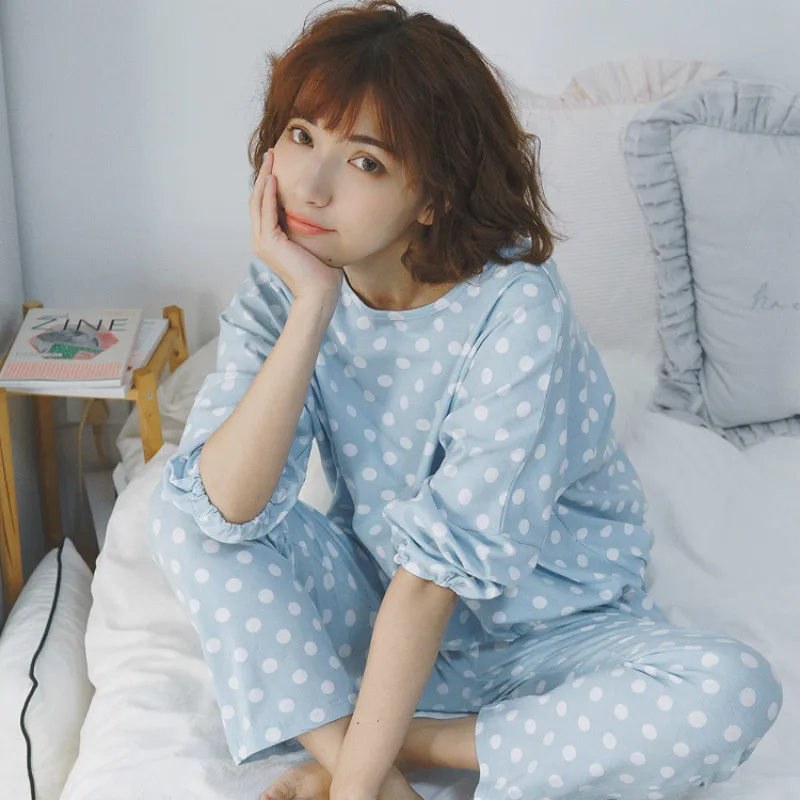 

Plus size pajamas sets home clothes bust 90-112cm nightwear Sleepwear Pajamas Women Female Pajama Cotton Pajamas