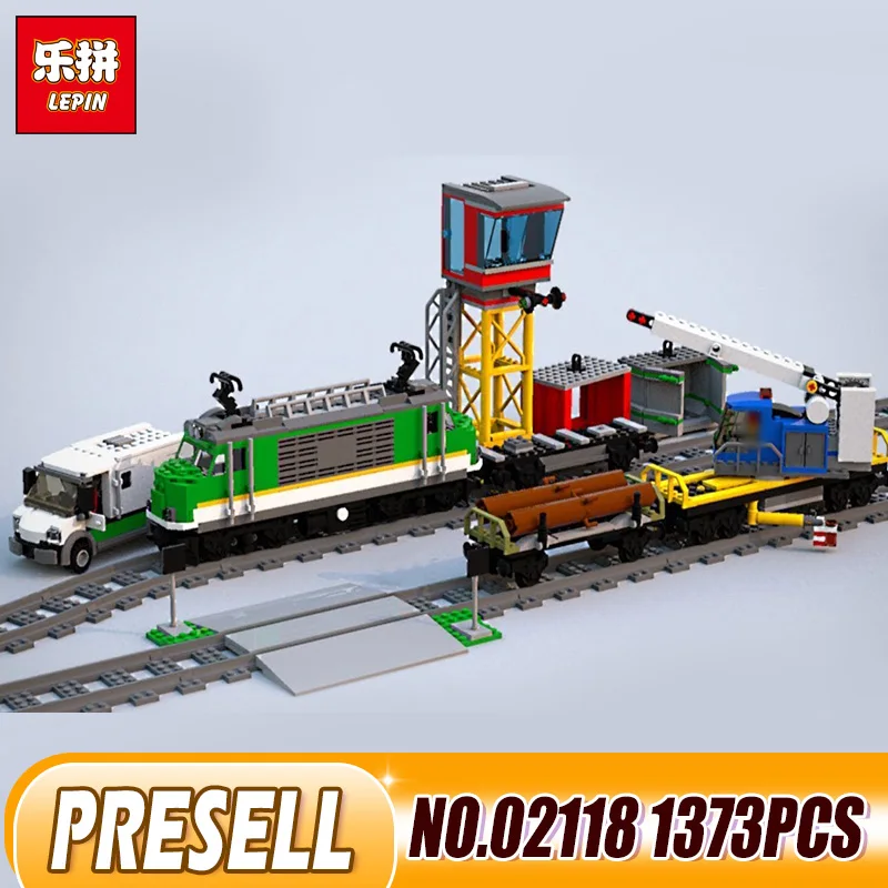 

Lepin 02118 City Series The Legoingly 60198 Cargo Train Set Building Blocks Bricks Car Model Kids Toys Birthday Christmas Gifts