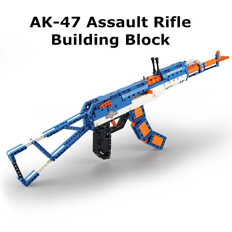 

498pcs Shooting Model Building Kit DIY Building Blocks Toy Gun C81001 AK-47 Rifle Gun Action Toy For Kids