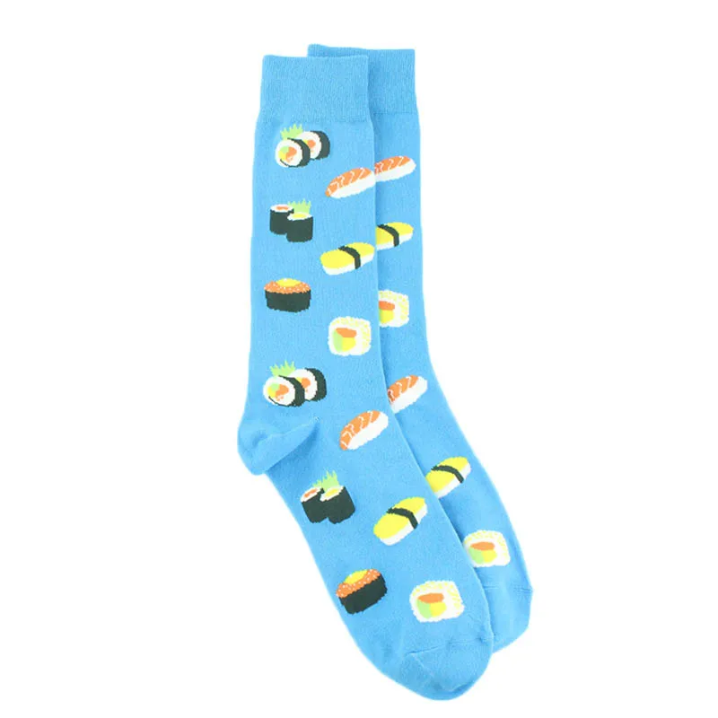 COSPLACOOL/носки в стиле Харадзюку для катания на скейтборде в стиле хип-хоп; Chaussette Homme; креативные носки с суши и авокадо; забавные носки - Цвет: Blue Socks