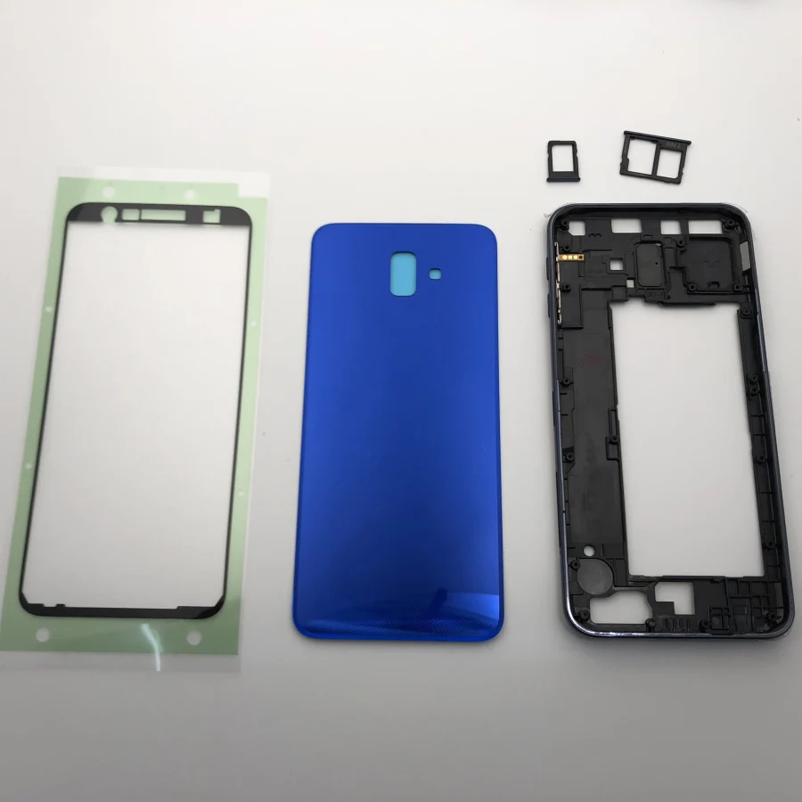 Полный корпус средняя рамка Корпус Корпуса + крышка аккумулятора для Samsung Galaxy J6 Plus
