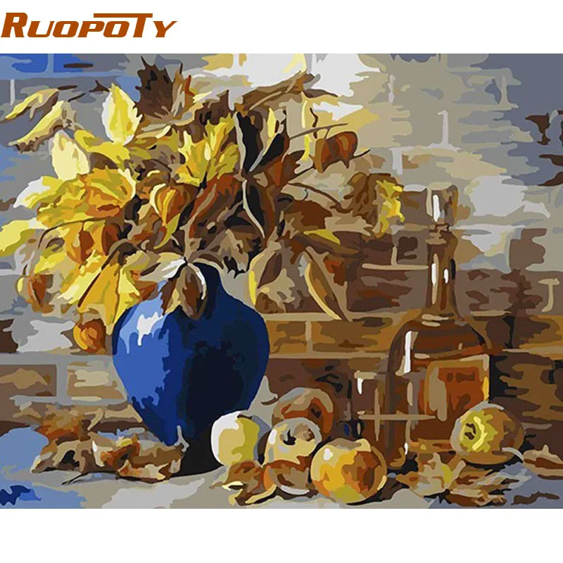 

RUOPOTY Abstract Europe Flower Diy Painting By Numbers Handpainted Oil Painting Home Decor Wall Art Picture For Living Room 4050