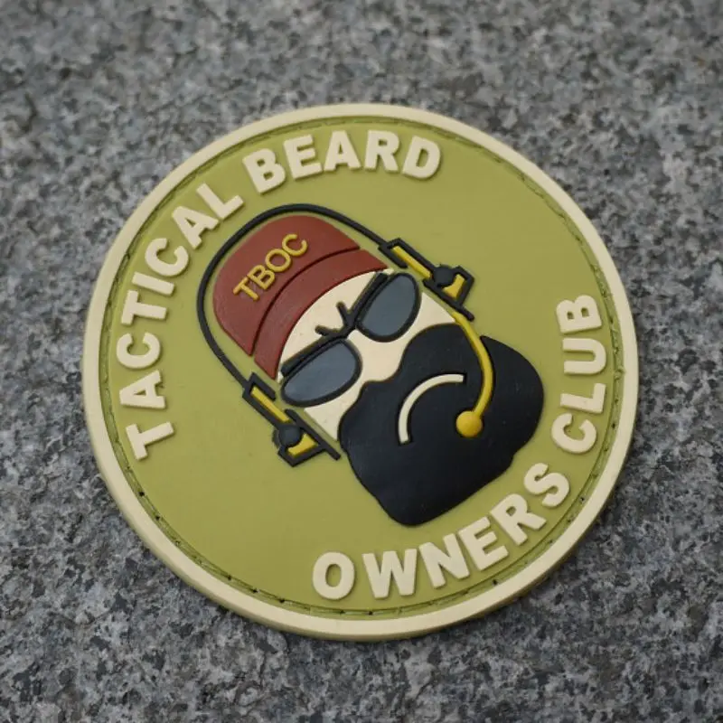 "Шеврон Tactical Beard" "Клуб владельцев" высококачественный безвредный ПВХ для окружающей среды резиновая нашивка для поддержания боевого духа
