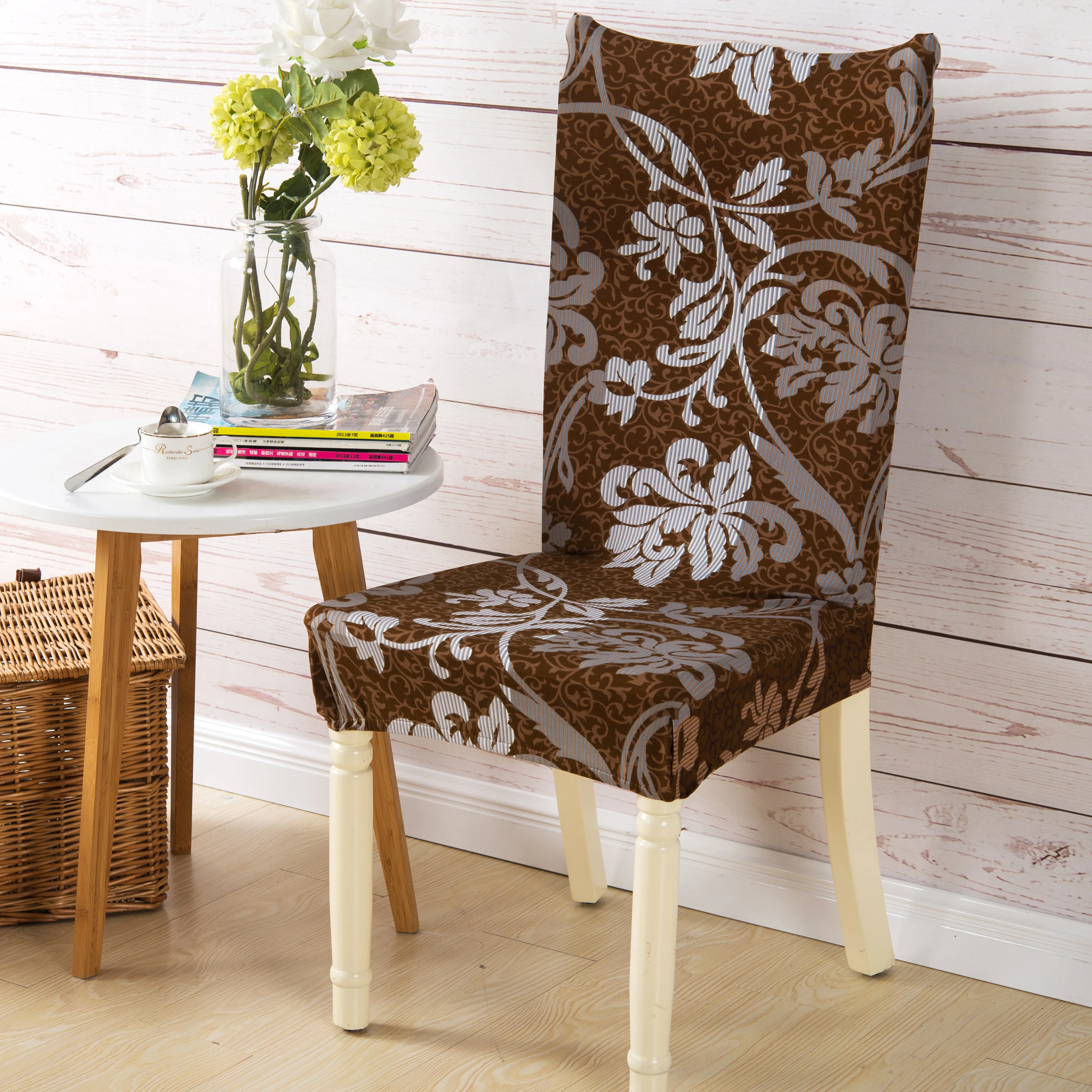 1 Piece Polyester Cotton Elastic Chair Covers For Home Hotel Restaurant