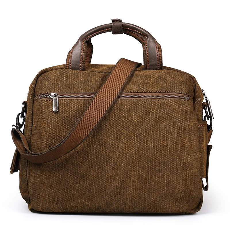 Men Retro Canvas Messenger Bag Multifunction Shoulder Briefcase Leisure Travel Toolkit Vintage Package