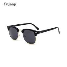 Ywjanp брендовые Дизайнерские мужские классические солнцезащитные очки UV400 зеркало женские солнцезащитные очки мужские женские L просвечивается небольшой Размеры Горячая с плоскими стеклами и половинной рамкой wo Для мужчин