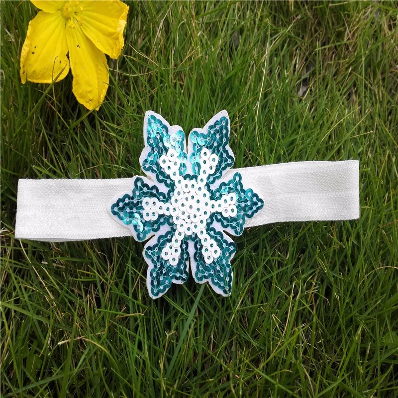 

20pcs/lot Baby Christmas Headband Sequins snowman Hair band For Children