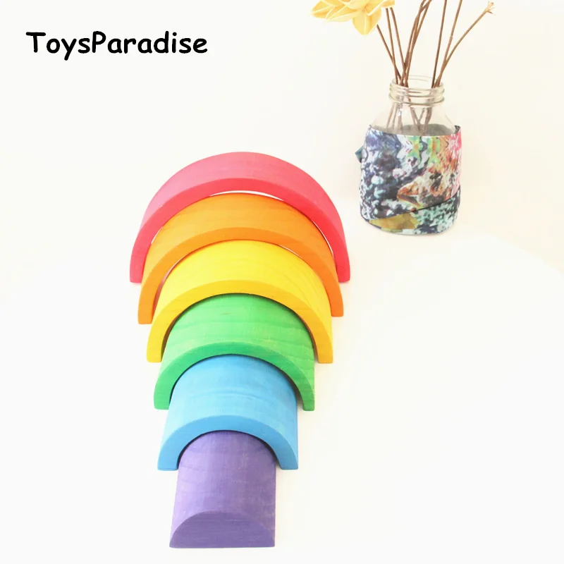 Toys Paradise 6Pcs Rainbow Blocks Wooden Toys For Baby Toys Small Size Montessori Creative Educational Toys Under 3 Years Old Toys Paradise 6Pcs Rainbow Blocks Wooden Toys For Baby Toys Small Size Montessori Creative Educational Toys Under 3 Years Old