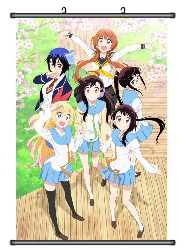 

Japanese Anime Nisekoi Kirisaki Chitoge & Onodera Kosaki & Tsugumi Seishiro Home Decor Wall Scroll Poster Decorative Picture