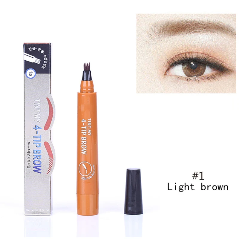 light brown Microblading ручка для бровей вилка наконечник долговечный водонепроницаемый макияж для женщин леди H7JP - Цвет: light brown
