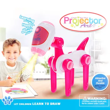 

Projector Drawing Toys Robot Dog Model Adjustable Action Form Children's Drawing Toys Projected Onto Paper Children's Gift