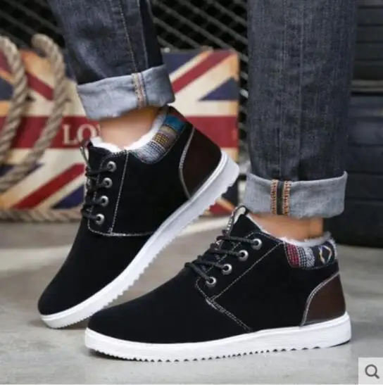 

LISN Plus thickening autumn winter outdoor leisure men boots warm tooling cotton shoes England boots men's shoes snow boots