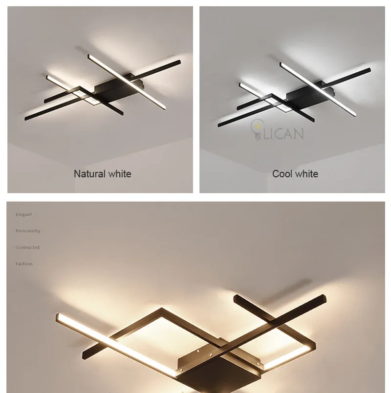 LICAN DIY современный светодиодный потолочный светильник для гостиной, спальни, lustre de plafond, современный светильник, plafonnier, черный светодиодный
