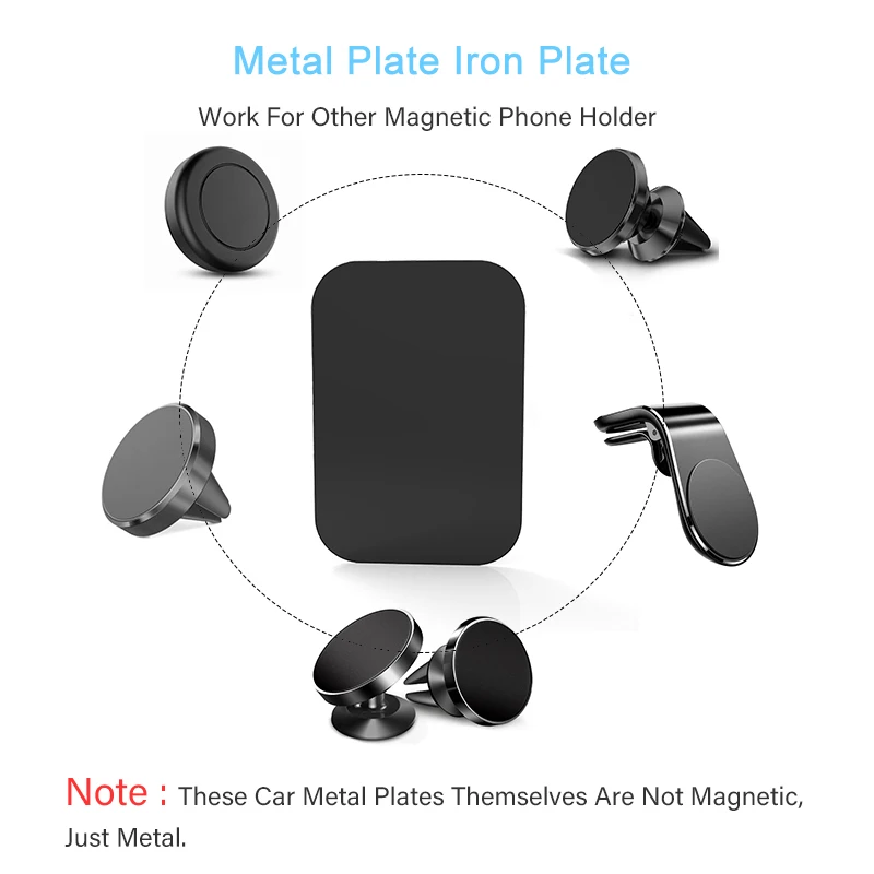 YGKJ 4 Pièces Plaques Métalliques avec Adhésif 3M pour Support Téléphone  Voiture magnétique/Support Voiture Aimanté Universel Metal Plate pour