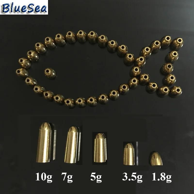 

1.8g/3.5g/5g/7g/10g 10Pcs/Lot Fishing Lead Weight Copper Fishing Lead Brass Bullet Head Lead Weight Sinkers Bullet Brass Sinkers
