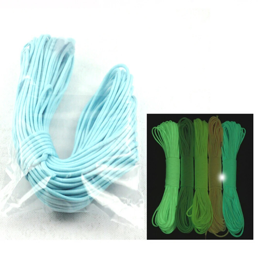 

Outdoor Paracord Ultra Strong 9 Strand Paracord Parachute Skydiving Rope Glow 550 Lumins 25FT For Survival Hiking Travel 5 Color