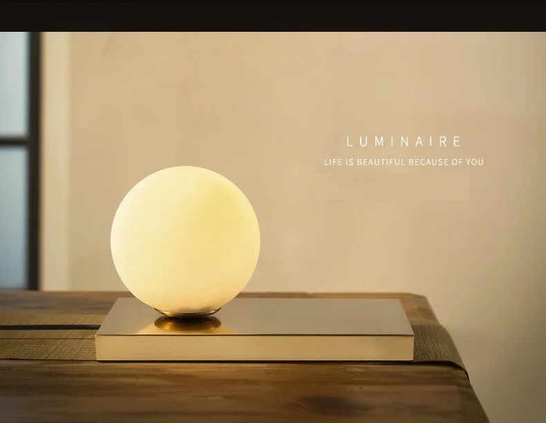 Modern LED Table Lamp Desk Bedside Lamp Light Shade Glass Ball Table Lamps for Bedroom Living Room Gold Designs (4)