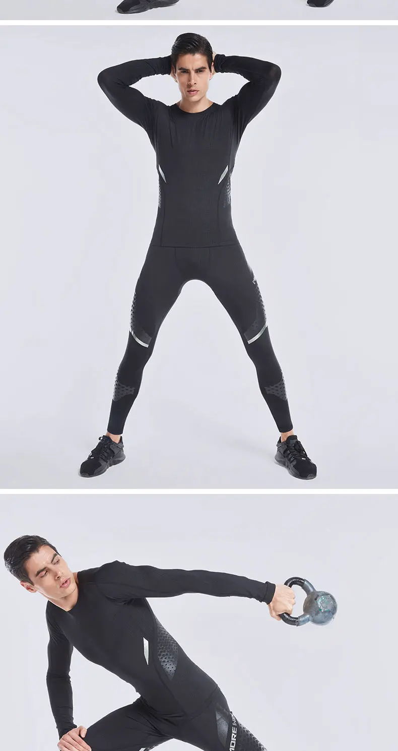 VANSYDICAL Quick Dry Running T-shirts Men Compression Shirts Men\'s Long Sleeve Screen Printing Shirt for Outdoor Fitness Tops XL 20