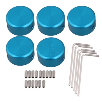 

Yibuy 5x Blue Guitar Effects Accessories Stomp Switch Pedal Box Foot Metal