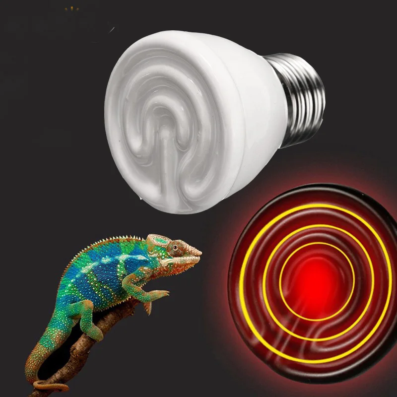 

Pet Infrared Ceramic Emitter Heat Lamp Bulb E27 Light Bulbs Lighting 45mm 25/40/50/60/75/100W for Reptile Pet Brooder 110/220V