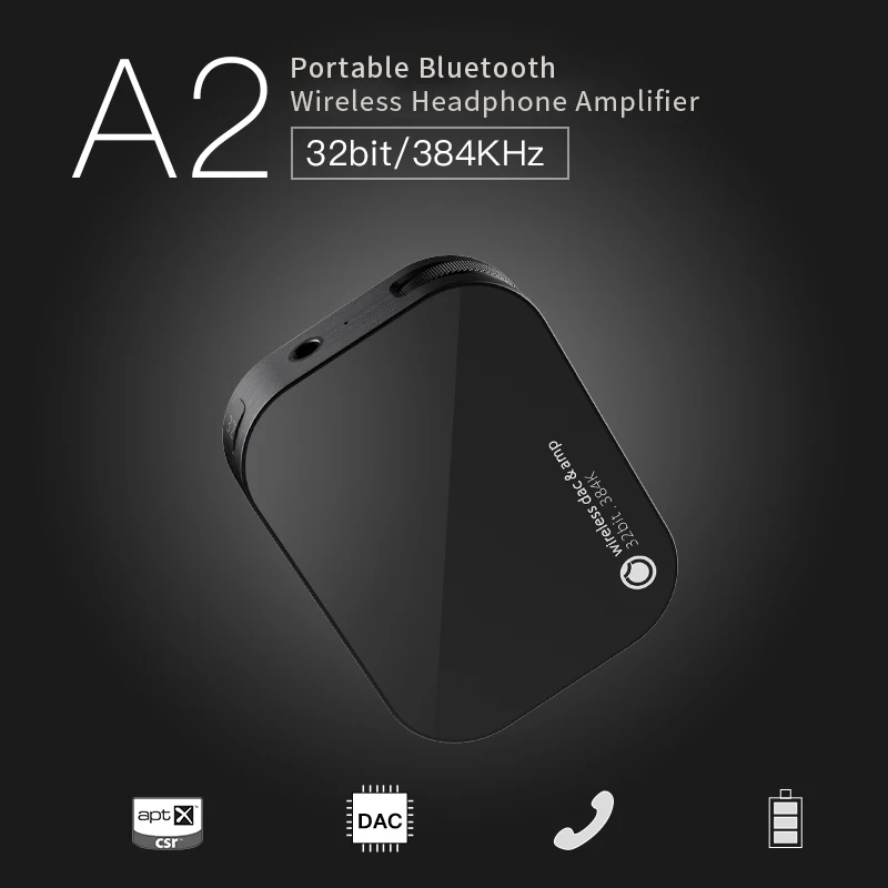GGMM A2 Bluetooth Headphone Amplifier 32bit 384KHz Wireless Portable HiFi Digital Audio Amp Mini Audio Amplifiers Music Player