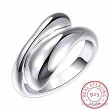 Кольцо в виде капли воды из стерлингового серебра 925 пробы для женщин bijoux, милое регулируемое кольцо anillos de plata 925 anel feminino ювелирные изделия