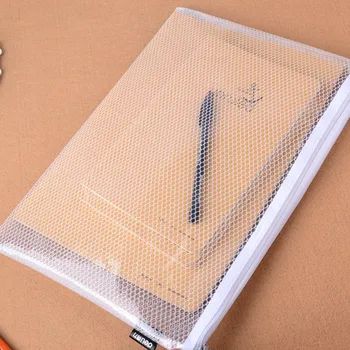 

10 Pcs Transparent Grid White Color Plastic Folder Wallet A4 Document Zipper Bags for Business Filing Products Deli