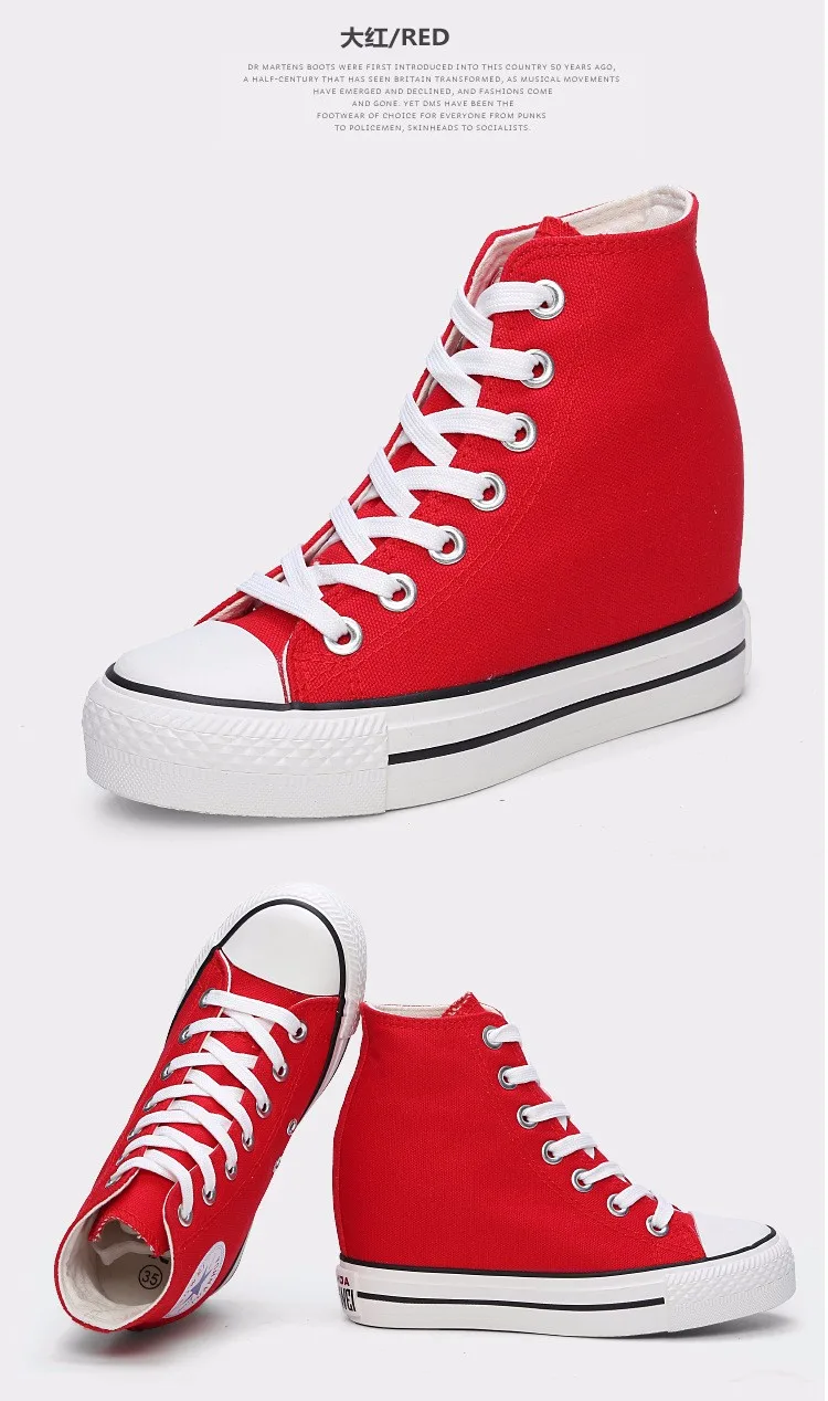 KUYUPP High Top Canvas Women Shoes Espadrilles Spring Autumn Womens Wedges Shoes Lace Up Casual Shoes For Female Sapatilha YD120 (30)