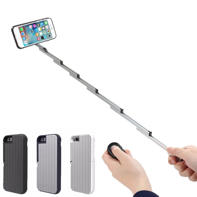 Bluetooth Remote Handheld Self timer Retractable Aluminum Lever Selfie