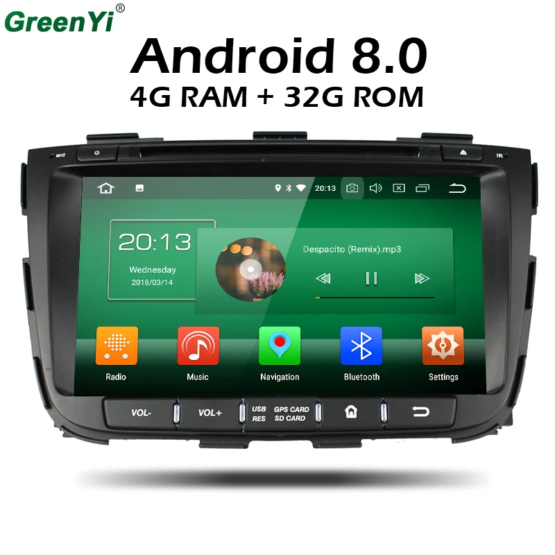 

HD 1024*600 4GB RAM Octa Core Android 8.0 Car DVD GPS Radio Player Fit Kia Sorento 2012 2013 2014 Sorento Stereo 4G WiFi DVR