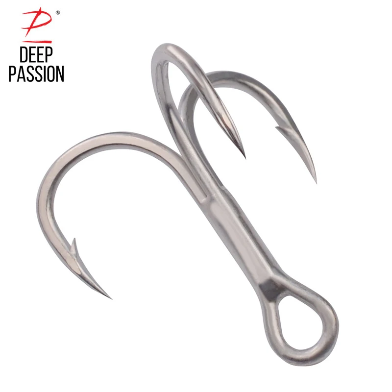 DEEP PASSION 20PC White Treble Hooks Fishing Carp Hard Carbon Steel