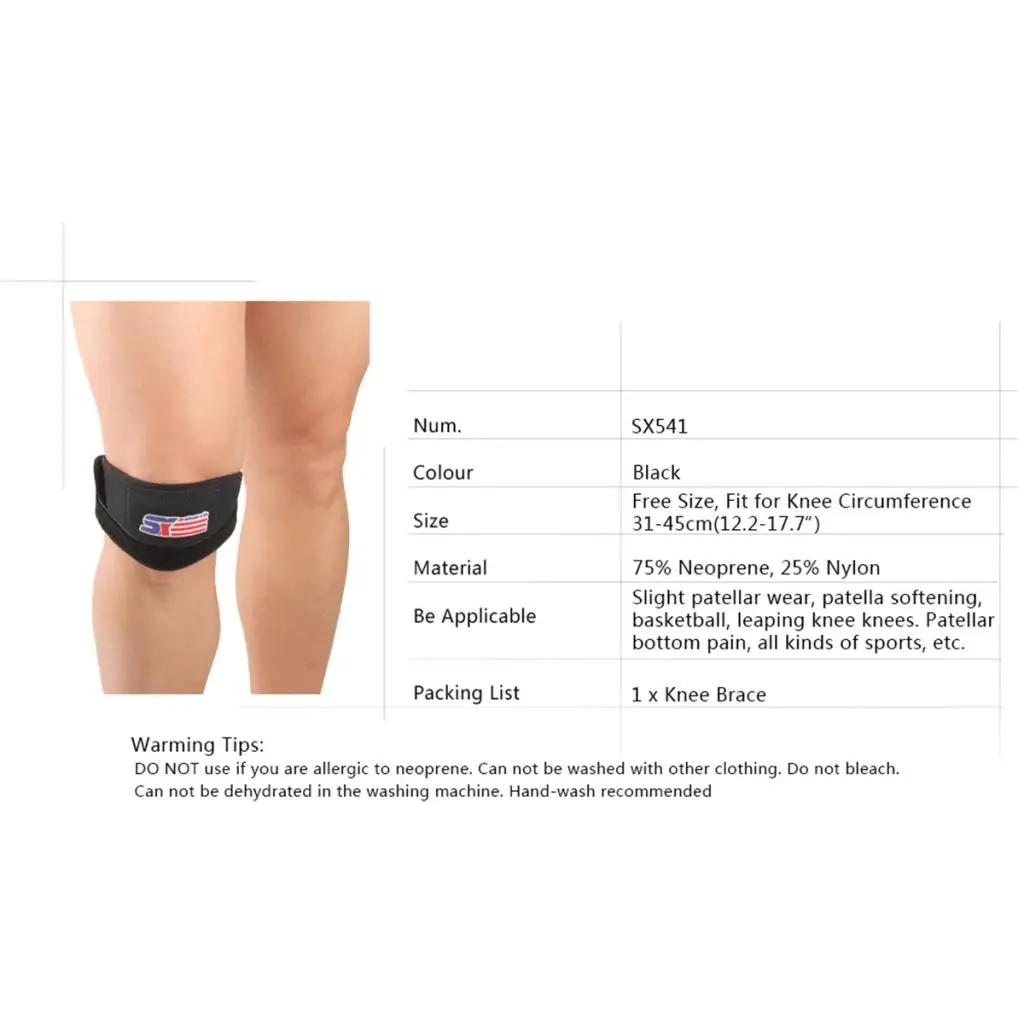 Adjustable Patella Tendon Strap Sports Runners Knee Support Brace Protector 