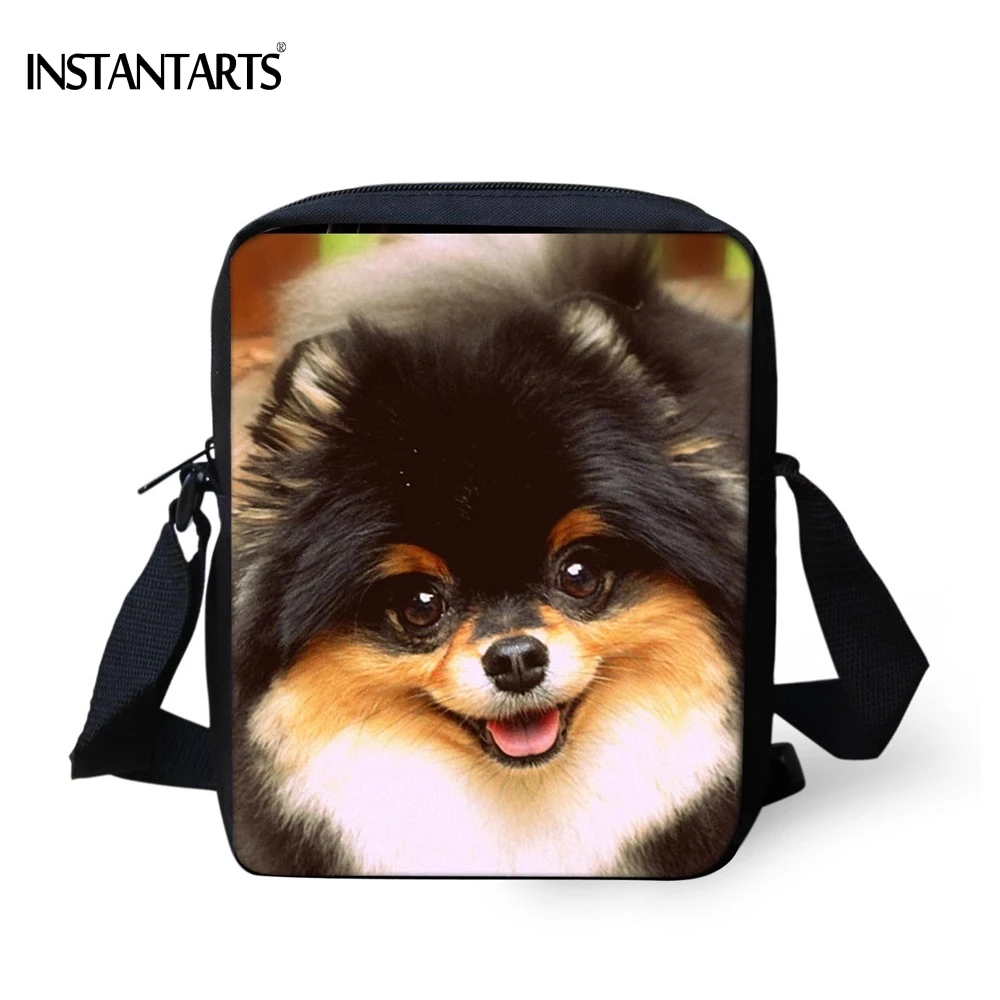 INSTANTARTS لطيف الحيوان كلب صغير طويل الشعر الكلب طباعة المرأة البسيطة Crossbody أكياس عالية الجودة الإناث حقيبة ساعي العلامة التجارية مصمم حقائب INSTANTARTS لطيف الحيوان كلب صغير طويل الشعر الكلب طباعة المرأة البسيطة Crossbody أكياس عالية الجودة الإناث حقيبة ساعي العلامة التجارية مصمم حقائب