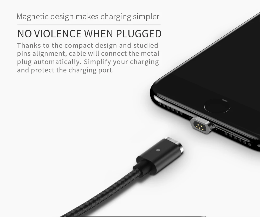 Wsken USB Магнитный зарядный кабель для iPhone Xs 8 7 6 6s Qc2.0 быстрое зарядное устройство провод Micro usb type C кабель для мобильного телефона samsung