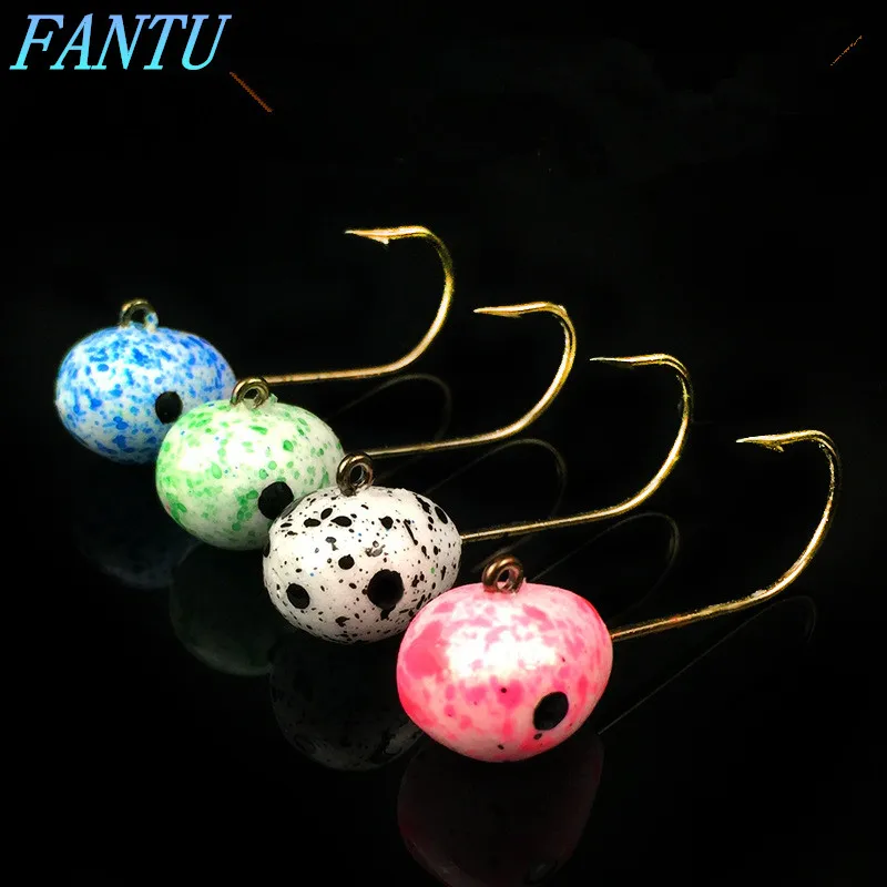 FANTU Polyester Floating Jig Head Ball 3cm/0.5g Fishing Hooks Mustad